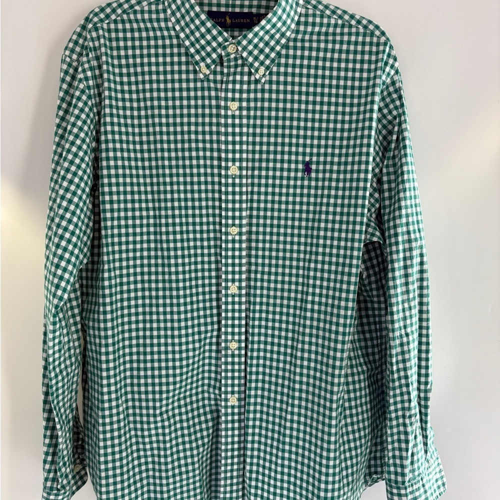Ralph Lauren Green Plaid Men's Shirt - Picture 1 of 8